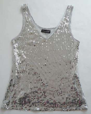 MASS CLEARANCE: Silver Sequin Top