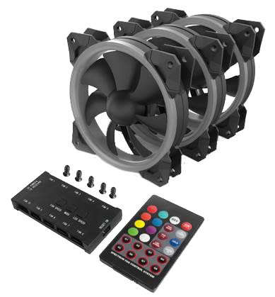Redragon® RGB 120mm Case Fan 5-Pack GC-F008 IR Remote Controlled.