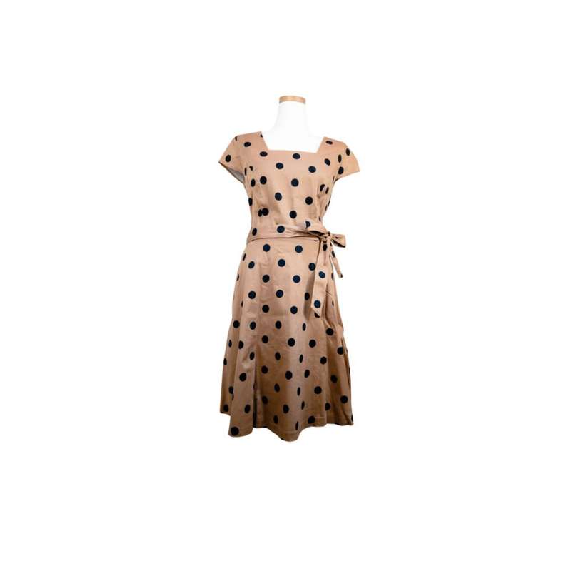 Isaac Mizrahi Cotton Spandex Fully Lined Dress with Concealed Pockets and Belted Waist