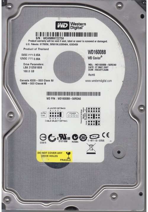 160GB Western Digital 3.5` IDE 7200rpm 2MB Desktop HD