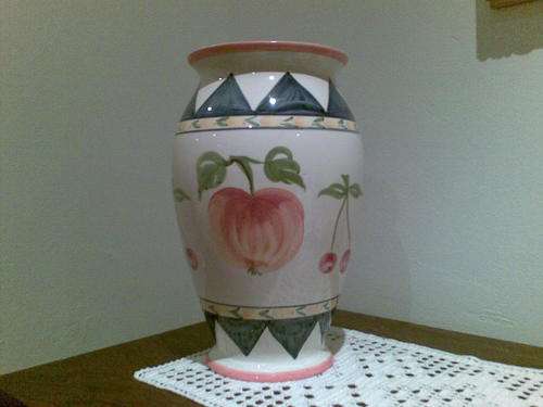 Colourful hand painted vase
