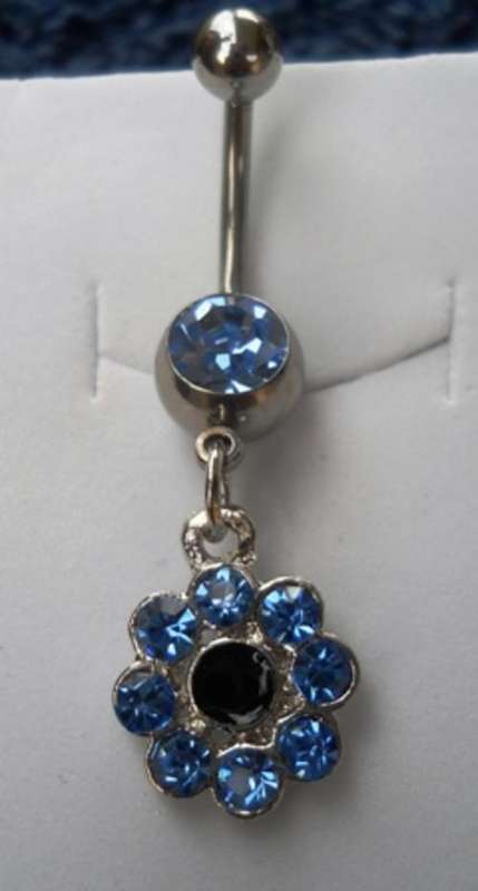 Beautiful Blue "Flower" - Belly Ring