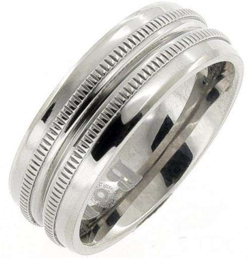 Stylish Titanium  Mens Ring 8mm Size 8