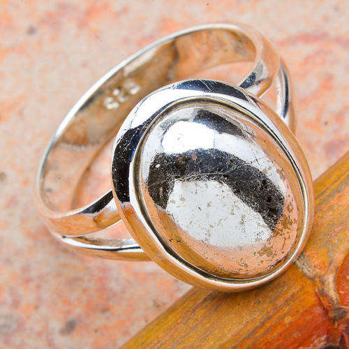 PYRITE SOLID .925 STERLING SILVER RING SIZE 7.5