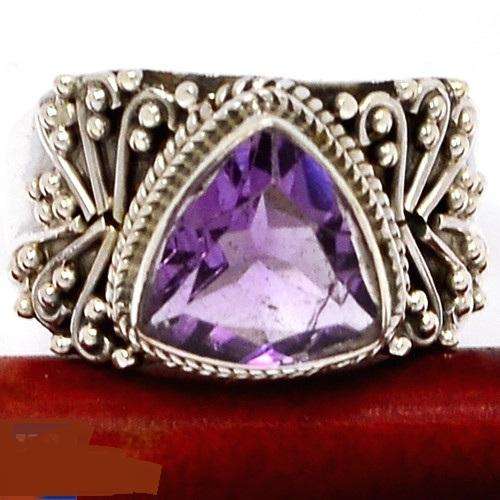 VIOLET QUEEN AMETHYST SOLID 925 STERLING SILVER RING SIZE 6.5