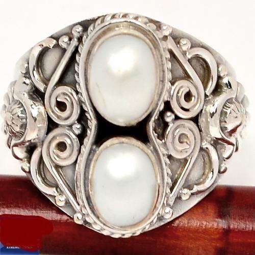 BRILLIANT PEARL SOLID .925 STERLING SILVER RING SIZE 7
