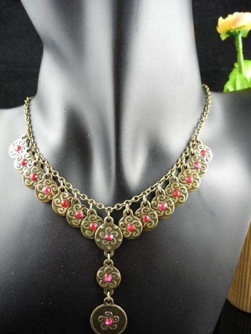 Dainty Vintage Look Coin Inspired Necklace and Earrings Set