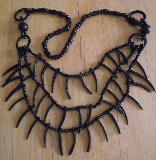 Bohemian Long Black Wood Beads Necklace