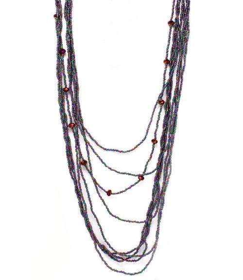 Lovely Multi-Color Seed Bead Long Necklace 97cm