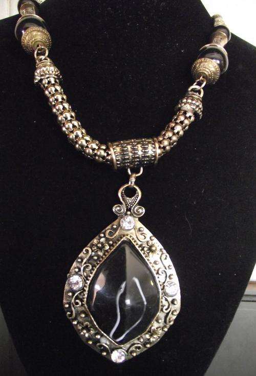 Bohemian Retro Copper Brown  Chunky Popcorn Chain Pendant  Necklace
