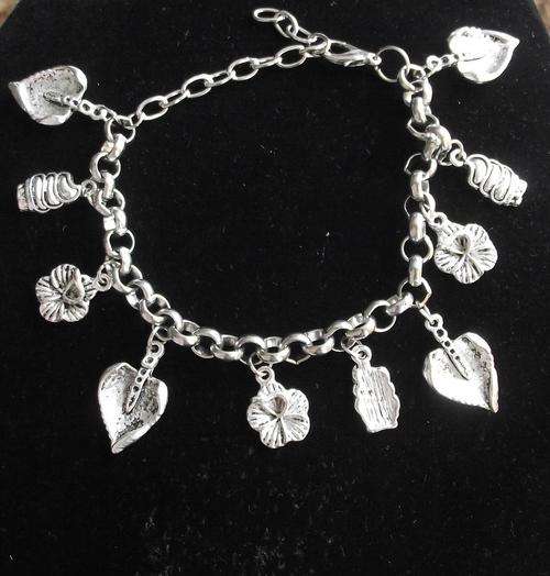 Tibetan Silver Flower Charm Bracelet