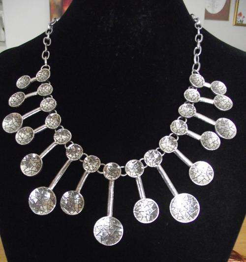 Beautiful  Tibet Silver Coated Bib Necklace