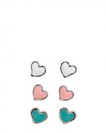 Set of 3 Mini Love Heart Stud Earrings