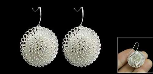Lovely Silver Tone Dandelion Flower earrings