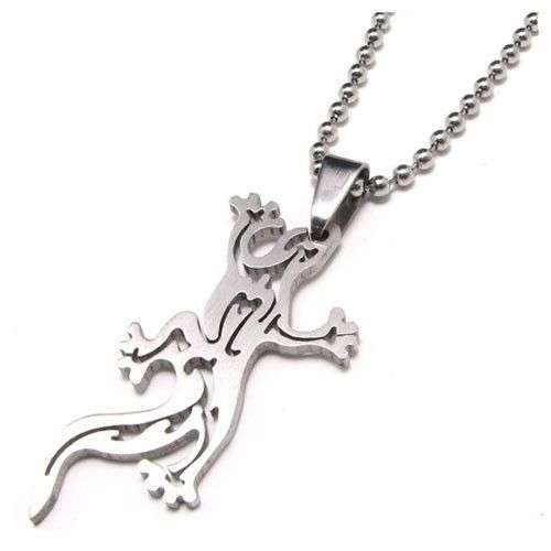 316L Stainless Steel Gecko Pendant Necklace And Chain