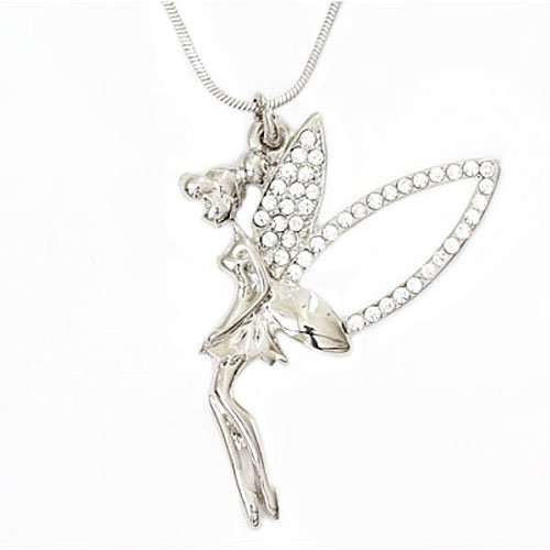 Tinkerbell Pendant and Silvertone Chain