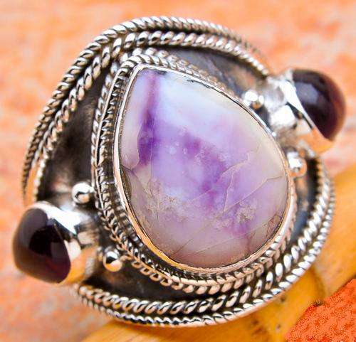 BRECCIATED MOOKAITE RING SOLID 925 STERLING SILVER RING SIZE 7