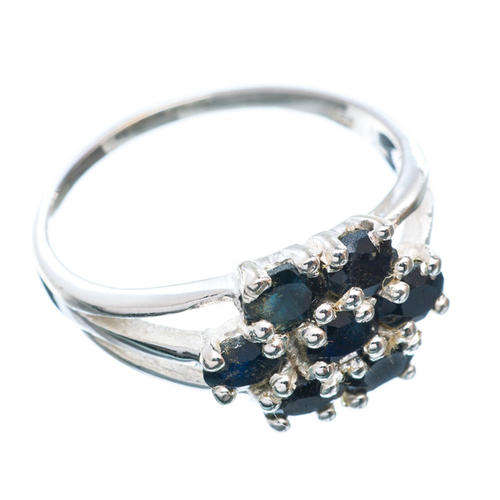 GENUINE SAPPHIRE 925 STERLING SILVER RING SIZE 6
