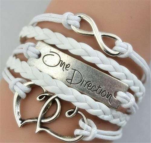 White Infinity One Direction Heart Love Charm Bracelet