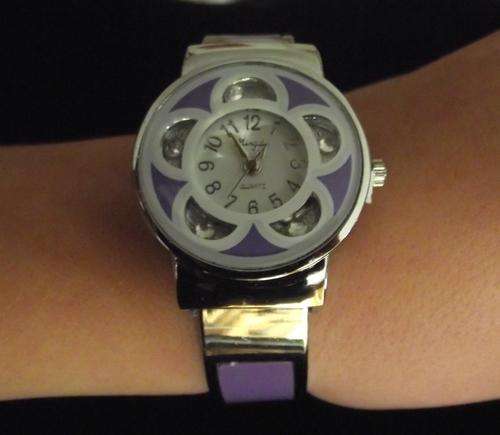 Lilac Bracelet Bangle Crystal Girls Wrist Watch