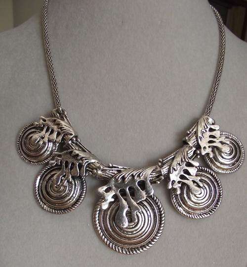 Tibetan Silver Round Disc Pendant Necklace