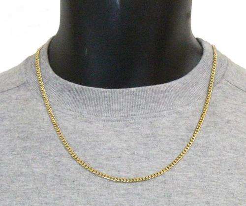 2 YEAR GUARANTEE!! 3 MM UNISEX GOLD FILLED CUBAN CHAIN NECKLACE 50cm