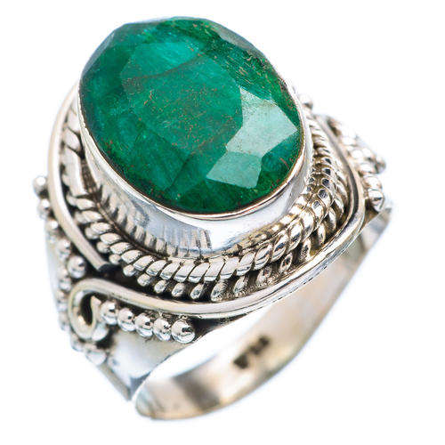 GREEN SILLIMANITE SOLID 925 STERLING SILVER RING SIZE 6.5 JEWELRY