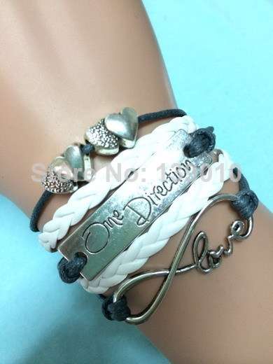 Infinity Grey/White One Direction Love Charm Bracelet