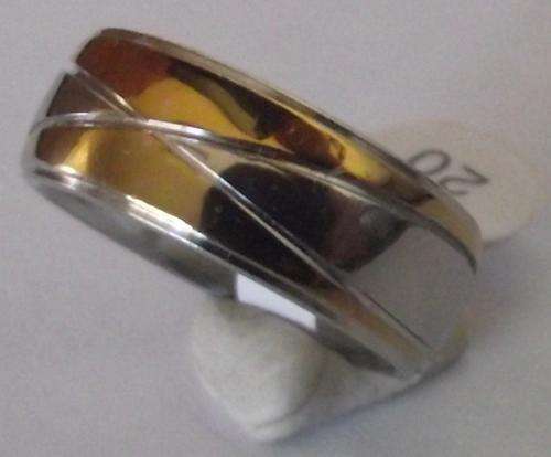 Men's Stainless Steel & Gold Tone Ring Sizes 16, 17, 18, 19, 20, 21, 22.