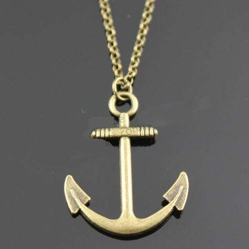 Infinity Bronze Anchor Pendant Necklace & free Gift Box