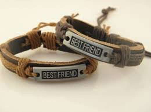 Unisex  BLACK  Best Friend Leather  Bracelet