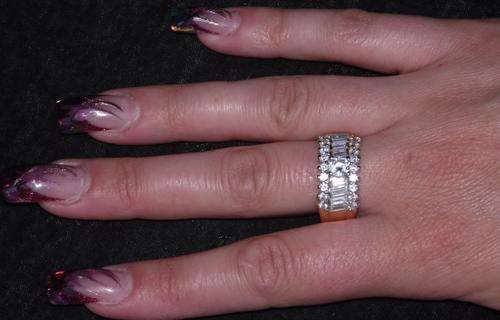 27 BEAUTIFUL WHITE CZ's  YELLOW GF RING # 10.5