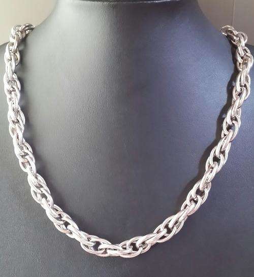 GORGEOUS TIBETAN SILVER MULTI-LINKED NECKLACE 10MM