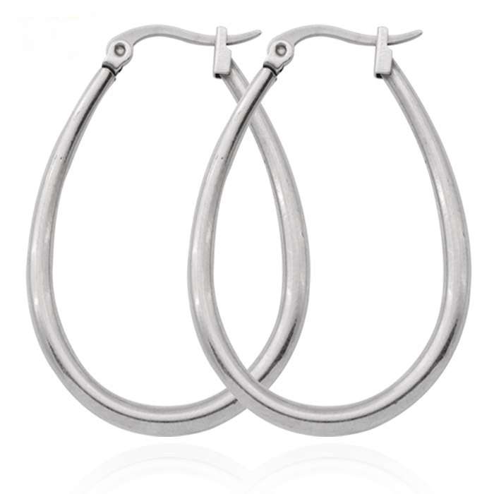 *** Never Fade*** SOLID  316L Stainless Steel OVAL Hoop Earrings 66mm
