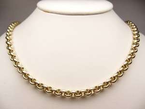 GORGEOUS GOLD TONE 5MM GOLD ROLO CHAIN NECKLACE 46cm