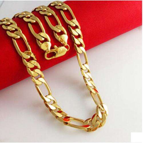 18ct Gold Filled  6mm Figaro Men's Chain Necklace 60cm