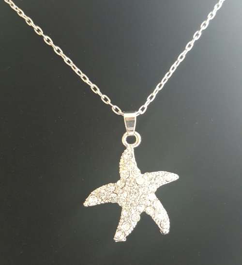 Lovely Silver Seastar Pendant Necklace