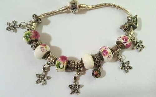 Gorgeous Silver Euro Beads Charm Bracelet