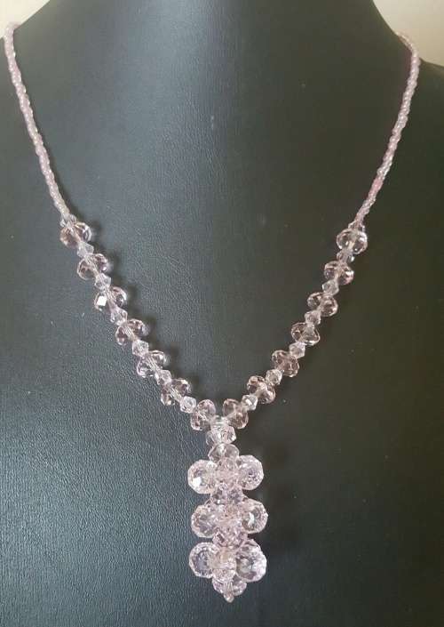 Beautiful Pink Crystal Beads Necklace