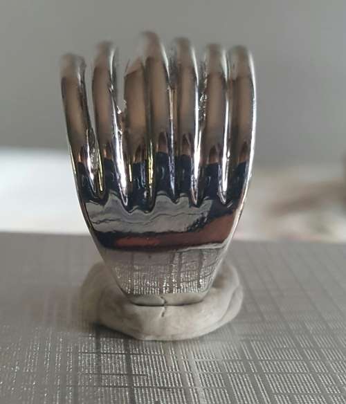 GORGEOUS WIDE BAND SILVER DRESS RING   # 8.5