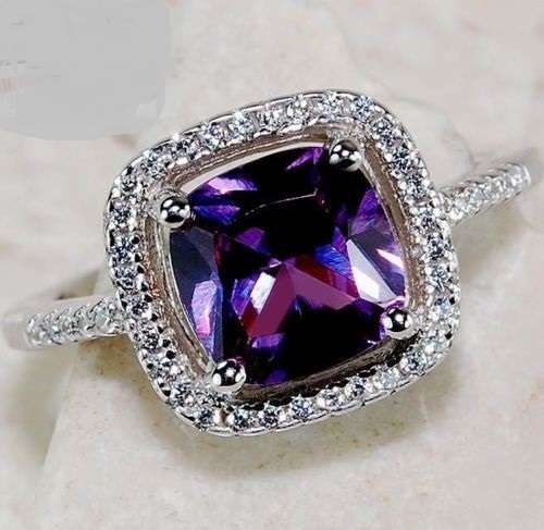 2CT Color Changing Alexandrite 925 Solid Sterling Silver Ring Jewelry Sz 6