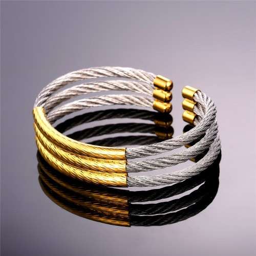 ***Never Fade** 316 Stainless Steel  Adjustable Wire Cuff Bangle