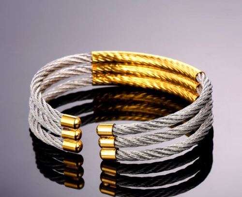 ***Never Fade** 316 Stainless Steel  Adjustable Wire Cuff Bangle