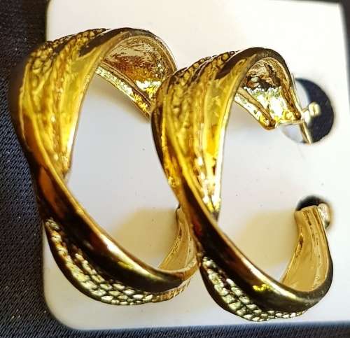 Gold Filled  Stainless Steel Two Tone Hoop Earrings