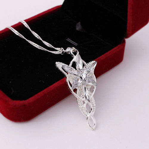 Silver Plated Lord Of The Rings pendant Arwen's Evenstar Necklace