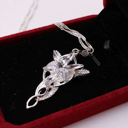 Silver Plated Lord Of The Rings pendant Arwen's Evenstar Necklace