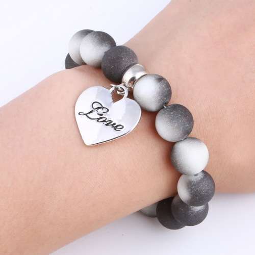 Shambala Heart Stretch Beads Bracelet