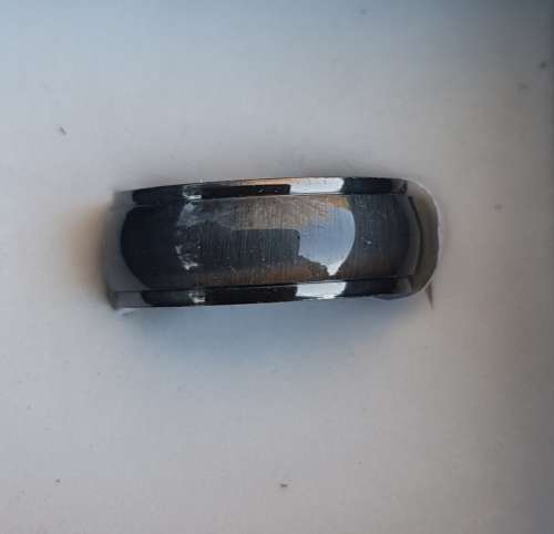 Stainless Steel  Black/Grey  Unisex Mood ring Ring Size 10