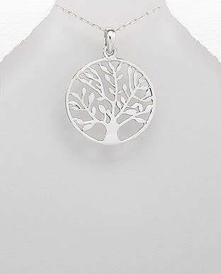 SOLID 925 Sterling Silver Tree Of Life Pendant