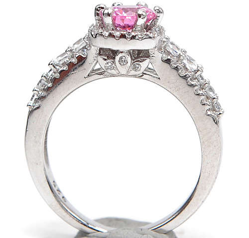2CT Pink Sapphire & Topaz 925 Solid Sterling Silver Ring Jewelry Sz 7